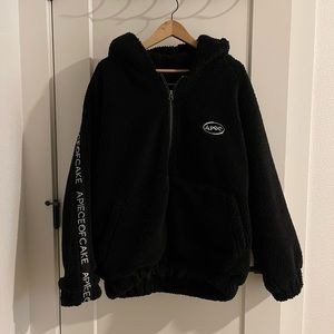 APOC | Oversized Black Teddy Jacket